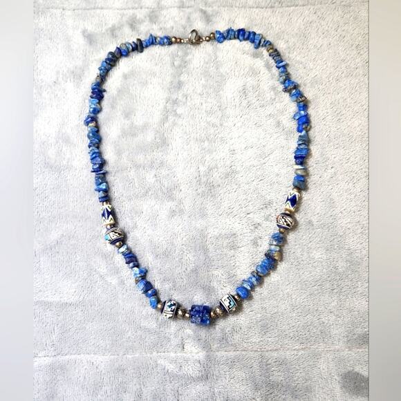 Vintage Native American Inspired Necklace | Hand-Painted Tribal Jewelry - Picture 3 of 5